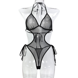 Body sexy en maille transparente