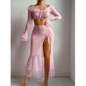 Ensemble lingerie en maille transparente
