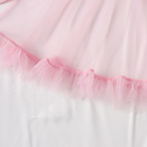 Robe lingerie transparente à volants - Rose