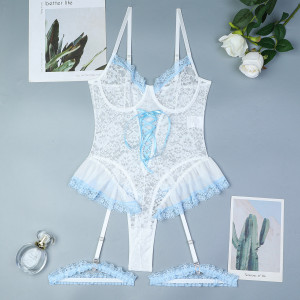 Body sexy à volants en dentelle