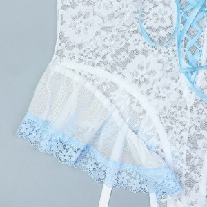 Body sexy à volants en dentelle