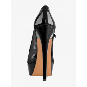Escarpins à talons hauts en maille à bout ouvert