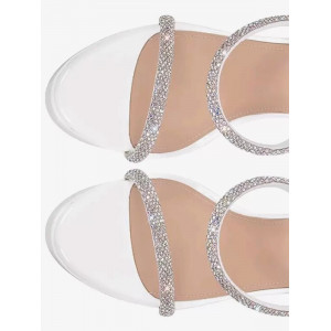 Sandales à talons et plateforme déco strass