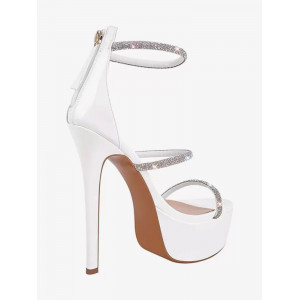 Sandales à talons et plateforme déco strass