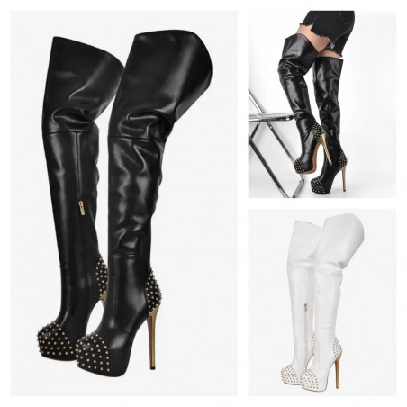 Cuissardes À Talons Hauts À Plateforme Rivet