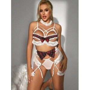 Costume d'écolière sexy 4 pièces