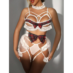 Costume d'écolière sexy 4 pièces