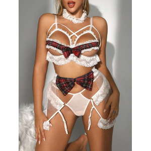 Costume d'écolière sexy 4 pièces
