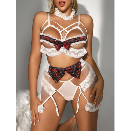 Costume d'écolière sexy 4 pièces