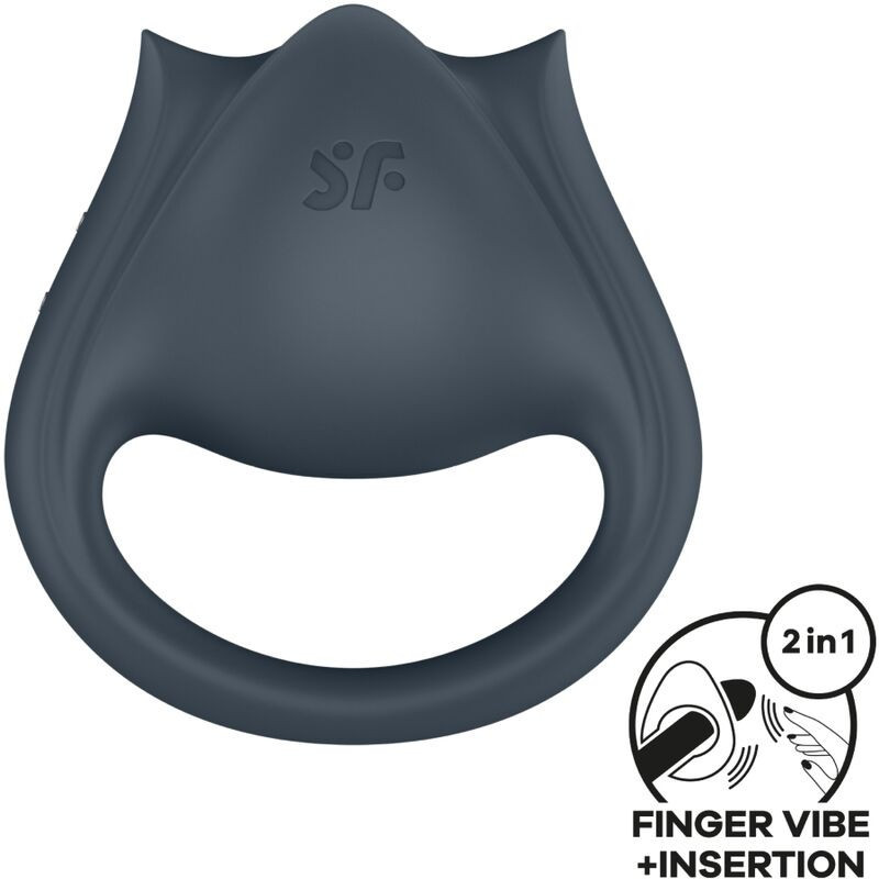 SATISFYER - PERFECT PAIR 2 MULTIVIBRATEUR 2 EN 1 ANNEAU PÉNIS ET STIMULATEUR DE DOIGTS GRIS SATISFYER - PERFECT PAIR 2 MULTIVIBRATEUR 2 EN 1 ANNEAU PÉNIS ET STIMULATEUR DE DOIGTS GRIS