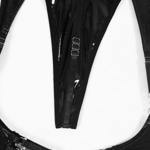 Ensemble de lingerie en cuir PU - Noir
