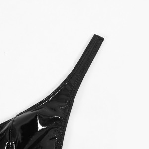 Ensemble de lingerie en cuir PU - Noir