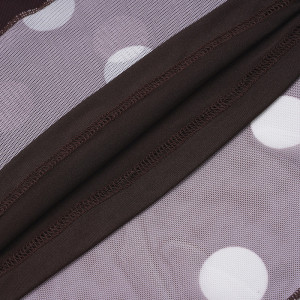 Robe à pois, décolleté plongeant en V, dos nu - Marron