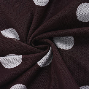 Robe à pois, décolleté plongeant en V, dos nu - Marron