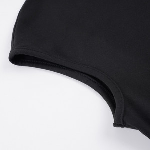 Robe courte sans manches zippée et plissée - Noir