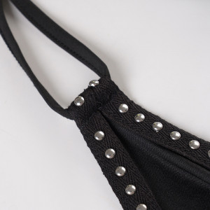 Robe dos nu à rivets  - Noir