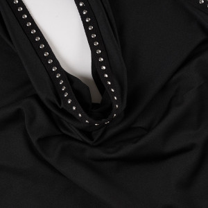 Robe dos nu à rivets  - Noir