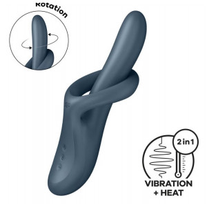 SATISFYER - HEAT FLEX 4 VIBRATEUR EFFET THERMIQUE 12 VIBRATIONS GRIS