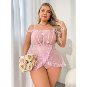 Ensemble nuisette sexy grandes tailles - Rose