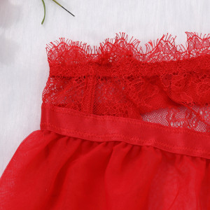 Ensemble lingerie dentelle transparente – Soutien-gorge sexy & string en tulle raffiné - Noir ou Rouge