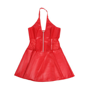 SUBBLIME - 957728 ROBE EN CUIR À FERMETURE ÉCLAIR EN DENTELLE ROUGE