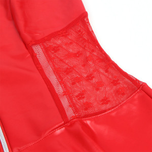 SUBBLIME - 957728 ROBE EN CUIR À FERMETURE ÉCLAIR EN DENTELLE ROUGE