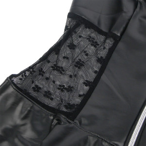 SUBBLIME - 957704 ROBE EN CUIR À FERMETURE ÉCLAIR EN DENTELLE NOIRE