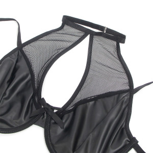 SUBBLIME - 957582 ENSEMBLE SOUTIEN-GORGE ET JUPE EN CUIR NOIR