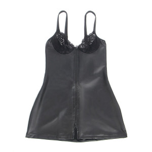 SUBBLIME - 957575 ROBE ZIPPÉE EN CUIR PU NOIR